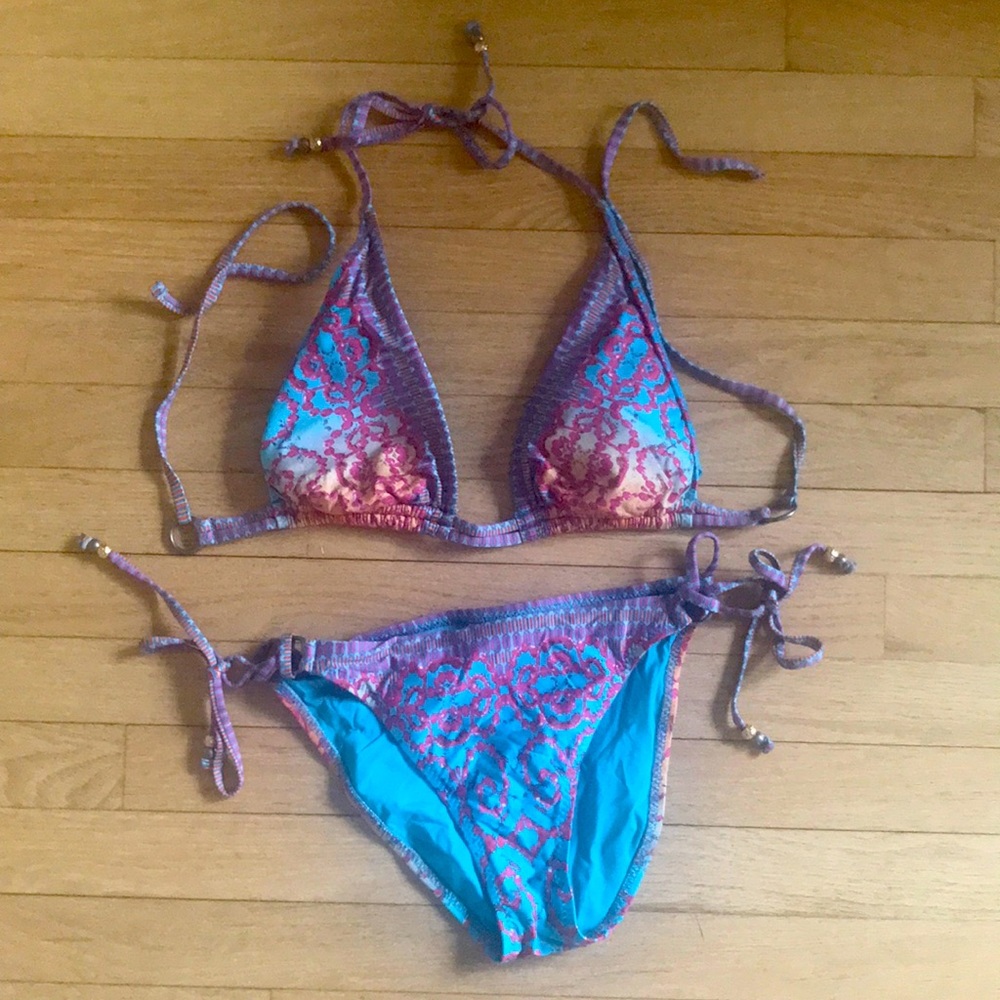 Nanette Lepore Printed String Bikini Sz M